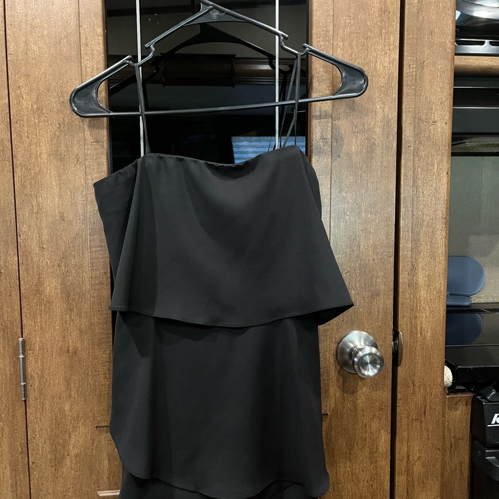 Stylish Black Layered Strapless romper